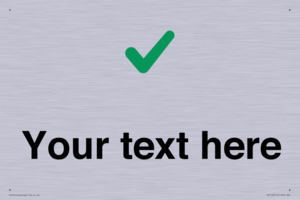 Custom plain background, green tick sign